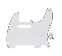 IKN 8 Trous 3 Plis Blanc TL Pickguard Plaque de Protection de Trou de Cou à Bobine Simple avec vis de Montage pour Remplacement de Plaque de TL Te Standard US/Mexicain