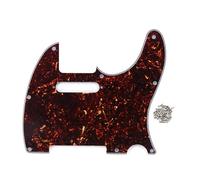 IKN 8 Trous 4 Plis écaille de Tortue Marron Pickguard télé Pickguard à Trou de Cou à Simple bobinage pour Le Remplacement de la Plaque TL Te Standard américaine/Mexicaine