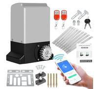 Ikodm 550W Motorisation Portail Coulissant max 1200KG, Moteur Électrique de Portail Automatique avec 2 Télécommandes et Contrôle APP with 4M crémaillères for Garden, Garage Door