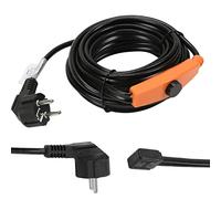 Ikodm Câble chauffant antigel 8 m, Câble Chauffant Autorégulant 128 W avec Thermostat Intégré, Bande chauffante pour conduites d'eau
