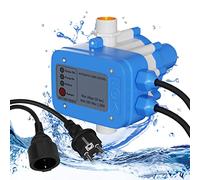 Ikodm Commande de pompe avec indicateur de bar et câble, Pressostat de 10 bar Marche/Arrêt Automatique Pression d'eau Constante pour Jardin Maison, Contrôle la pression de l'eau, Bleu