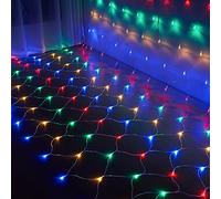 Ikodm Filet lumineux à 204 LED - 3 x 2 m - Multicolore - 8 modes - Pour intérieur et extérieur - Avec prise