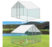 Ikodm GOL-7147-M1c Poulailler extérieur XL 3 x 2 x 2 m avec serrure en acier galvanisé pour poulailler extérieur pour cage à poulet et petits animaux