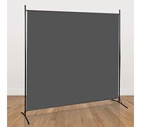 Ikodm Paravent 1 pièce 180 x 180 cm, cloison de séparation de balcon, paroi de séparation pliable, pour extérieur, bureaux, balcon, anthracite