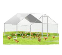 Ikodm Poulailler Extérieur XXL 3 x 4 x 2 m avec Serrure en Acier Galvanisé pour Poules, Chiens, Chats, Canards, Lapins, Oiseaux, Résistant aux Intempéries