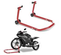 Ikodm Support de montage moto Support de moto, lève-moto avant, support de levage, réglable en largeur, travaux d’entretien/montage pour motos jusqu’à 300 kg, Rouge