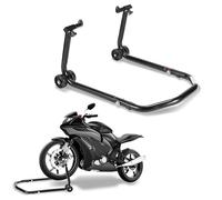 Ikodm Support de montage pour moto avant - Dispositif de levage - Largeur réglable - Travaux d'entretien et de montage pour motos jusqu'à 300 kg - Noir