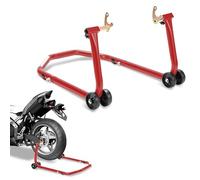 Ikodm Support de montage pour moto - Béquille arrière pour moto - Dispositif de levage - Largeur réglable - Travaux d'entretien et de montage pour motos jusqu'à 300 kg - Rouge