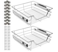 Ikodm Tiroir de cuisine, télescopique, 2 x 50 cm, en métal, extensible, pour placard, armoire de cuisine