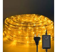 Ikodm Tuyau lumineux LED de 20 m, 480 LED, 8 modes, guirlande lumineuse d'extérieur avec minuterie, pour l'intérieur et l'extérieur, le jardin, les fêtes, Noël - Blanc chaud