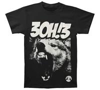 IKOKO 3Oh!3 Wolf Bite Unisex 100% Cotton Short-Sleeve T-Shirts Black XL