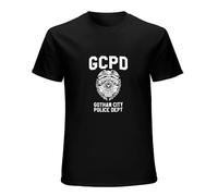 IKOKO GCPD Gotham City Polie Depart Unisex 100% Cotton Short-Sleeve T-Shirts Black L