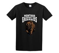 IKOKO Montana Grizzlies Primary Logo Unisex 100% Cotton Short-Sleeve T-Shirts Black S