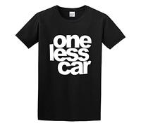 IKOKO One Less Car Environment Cycling Cyclist Bike Gift Present Birthday Unisex 100% Cotton Short-Sleeve T-Shirts Black XL