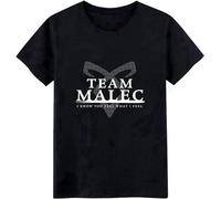 IKOKO Shadowhunters Team Malec Letters Sunlight Breathable Summer Trend Shirt Unisex 100% Cotton Short-Sleeve T-Shirts Black XL