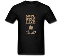 IKOKO Simple Minds Live in The City of Light Heart Unisex 100% Cotton Short-Sleeve T-Shirts Black XL