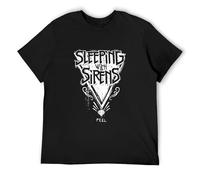 IKOKO Sleeping with Sirens Feel Unisex 100% Cotton Short-Sleeve T-Shirts Black XL