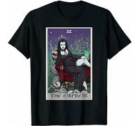 IKOKO The Empress Tarot Card Vampire Gothic Horror Witch Unisex 100% Cotton Short-Sleeve T-Shirts Black XXL