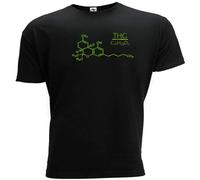 IKOKO Weed The C21H3O2 Ganja THC Hand Rap Style Designer Unisex 100% Cotton Short-Sleeve T-Shirts Black S