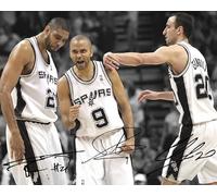 Ikonic Fotohaus Photo signée de Tim Duncan Tony Parker Manu Ginobili - Décoration murale