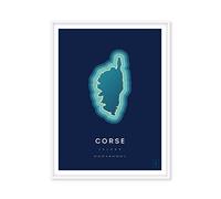 ikonik Affiche de l'île de la Corse - 30 x 40 cm