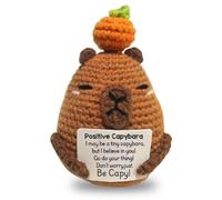 IKOPFLN 1 Pièce Positive Gifts Kapibala peluche, Crochet cadeau de soutien émotionnel, Câlin de poche pour meilleur ami, Mignon truc Petit animal de soutien au crochet pour les amoureux de Capibala
