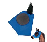 IKOPFLN 1 Pièces Masque anti-moustique pour cheval,Pro Masque Anti-Mouches Lumineux pour Cheval Grand Espace pour Les Yeux avec Oreilles Protection UV,Général(Bleu)