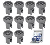 IKOPFLN 10 Pièces Roulettes pour panier de lave-vaisselle, Accessoires pour lave-vaisselle, Roulettes en plastique pour la vaisselle en assiette du panier inférieur - Gris, Diamètre 23 mm