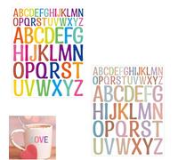 IKOPFLN 12 Feuilles Lettres Autocollantes Stickers Lettres Alphabet en Vinyle Lettre AdhesiveStickers Lettrage Majuscule Lettrage Adhésif Étanche pour Déco Scrapbooking Boîte à Lettre