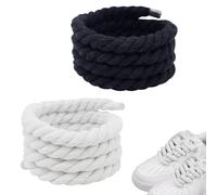IKOPFLN 2 Paires Lacets corde pour air force 1, rope laces 8mm et 150cm avec coton premium, gros lacets pour sneakers baskets