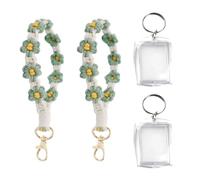 IKOPFLN 2 PCS Porte-Clés, Porte-Clés En Macramé, Porte-Clés Courts, Cadeau Pour Filles, Comprend 2 Porte-Clés Avec Cadre Photo En Acrylique