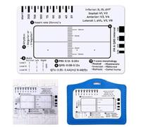 IKOPFLN 2 Pièces Règle ECG transparente/carte ECG simplifiée en suivant un plan en 7 étapes. Format de poche : 8,6 cm x 5,4 cm. Idéal pour les étudiants, les ambulanciers, les infirmières et les