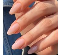 IKOPFLN 24 pièces de faux ongles à presser pour femmes, courts, paillettes, rose, blanc, ombre, manucure artificielle, adaptés aux femmes et aux filles, à la maison et aux fêtes, à faire soi-même