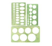 IKOPFLN 3 pcs gabarits ronds, gabarits en plastique, gabarits de dessin ronds, règles rondes pour dessiner et mesurer des motifs