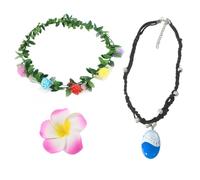IKOPFLN 3 Pièces Collier Moana Guirlande Plumeria Épingle à Cheveux Collier Vaiana Bijoux Moana Princess Déguisement Fille Moana Enfants Anniversaire Fete Tropical Party Décoration Fournitures