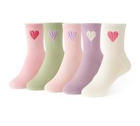 IKOPFLN 5 paires de chaussettes, chaussettes tricotées en coton Chaussettes colorées Chaussettes de compression Enfants Respirantes Chaussettes de Tennis