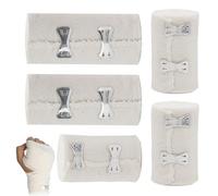 IKOPFLN 5 Pièces Bandage,Bandage hautement élastique,4.5 m x 5 cm,7.5cm*4.5m,Bandage de Compression élastique,Bandage Extensible,Absorbant et Réutilisable en Coton Pur Deux tailles,blanc