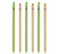 IKOPFLN 6 Pièces Stylo gel, motifs pousses de bambou à l’extrémité pour enlever l’encre, diamètre de la pointe 0,5 mm, pour agenda, notes, bureau mignon, école