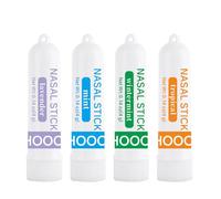 IKOPFLN Nasal Stick 4 Pack, Soulagement Rapide d'un Nez Bouché, Améliore la Respiration et Stimule la Concentration, Fait Avec des Huiles Essentielles et du Mentho, inhalateur nez