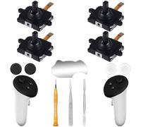 Ikpek Lot de 4 joysticks de Rechange pour Manette Meta Quest 3 (12 en Un), kit de réparation pour Manette Oculus Quest 3, Comprend 4 joysticks, 4 poignées de Joystick, Un Tournevis T5, Une Pince à