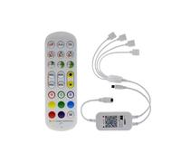 IKPGBZXM Contrôleur RGB DC5-24V, Double Sortie, télécommande à 24 Touches, adapté à la Bande Lumineuse LED WS2812B WS2811 SK6812(Double Output)