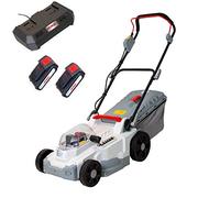 Ikra 77010300 Tondeuse à Batterie ICM 2/2037, 2X Batteries et 1x Double Charger Rapide Inclus, Gris