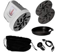 IKRA batterie grattoir à glace pour voiture IAEK 74, avec câble de recharge, adaptateur USB pour allume-cigare, sacoche et 2 disques de rechange