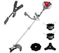 IKRA débroussailleuse à Essence IBF 43 avec Accessoires utiles | Avec lame à 3 dents et à 8 dents, 2 bobines et bandoulière, moteur 2 temps puissant, poignée de type vélo, 42,7 cm³, 1,1 kW