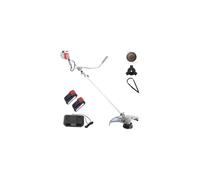 Ikra - Débroussailleuse sans Fil 40V Moteur brushless Coupe Fil 34 cm + Lame 3 Dents 25,5 cm, Tige Divisible, 2 Batteries 2 Ah + Double Chargeur Inclus