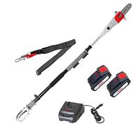 IKRA élagueuse télescopique ICPS 2020, avec 2 Batteries et Chargeur Rapide | Longueur de lame 20 cm, hauteur de travail 4 mètres, poignée pivotante à 180°, bandoulière, gamme de batteries 20 V d'IKRA