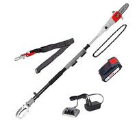 IKRA élagueuse télescopique ICPS 2020, avec batterie, chargeur et 2 chaînes | Longueur du guide-chaîne 20 cm, hauteur de travail 4 mètres, poignée pivotante à 180°, gamme de batteries 20 V d'IKRA