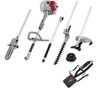 IKRA Multitool IBKH 33-1 à Essence 4en1, 32,6 cm³, 1,0 KW, avec bandoulière | 4 outils en un : débroussailleuse, coupe-bordures, taille-haie et élagueuse, moteur à 2 temps, système de démarrage facile