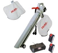 Ikra - Souffleur de Feuilles 3en1 Aspirateur Broyeur Souffleur 40V + 2 Batteries Lithium + Chargeur Double + Sac 45L