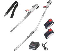 IKRA Taille-haie télescopique 2 en 1 ICPH 2050, avec 2 Batteries & Chargeur